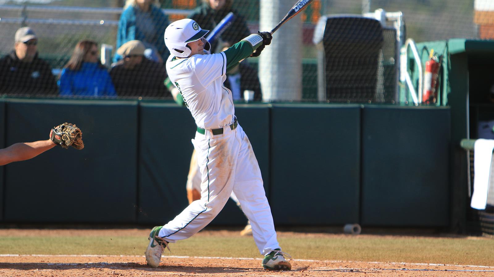 Kyle Harvey mid-swing at Georgia Gwinnett College